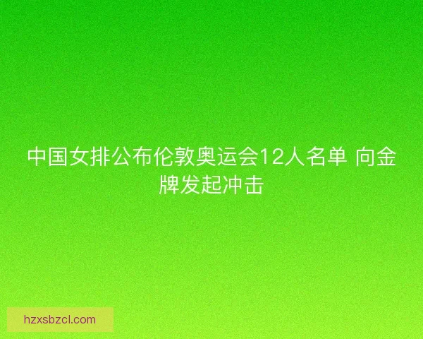 中国女排公布伦敦奥运会12人名单 向金牌发起冲击