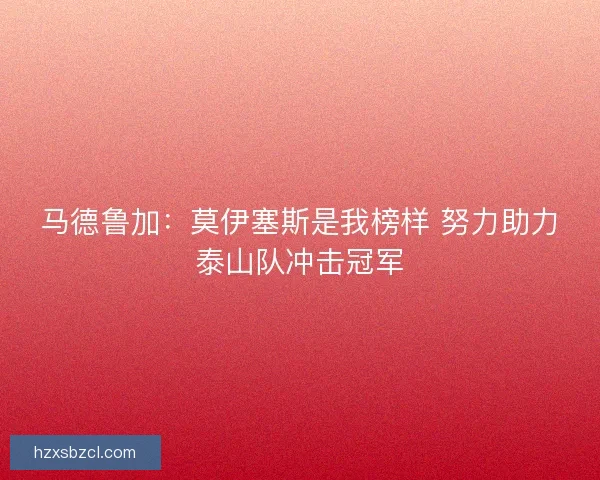 马德鲁加:莫伊塞斯是我榜样 努力助力泰山队冲击冠军 马德鲁加:莫伊塞斯是我榜样 努力助力泰山队冲击冠军